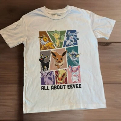 Pokemon EEVEE Evolutions Boys White Youth Large T-Shirt NEW - Image 1 of 4