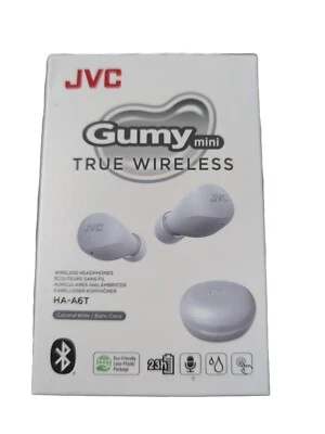 JVC Gumy Mini True Wireless White Bluetooth Wireless Headphones HA-A6T NEW BOX - Image 1 of 2