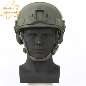 BALLISTIC IIIA Level 3 Green FAST UHMWPE Bulletproof Tactical Helmet 1PC US Ship - Picture 1 of 13
