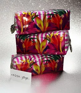 Pack de 3! Estuches cosméticos de viaje Posh & Pop en flores tropicales - Imagen 1 de 5