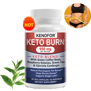 KETO BURN With Green Coffee Bean,Raspberry Ketones,Green Tea,Support Weight Loss - Imagen 1 de 12