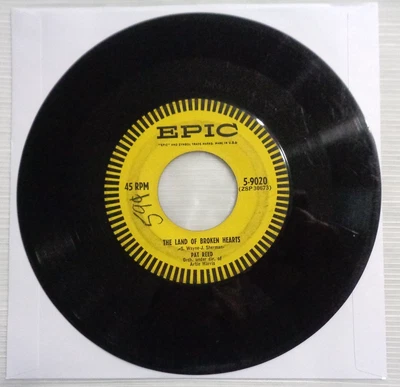 Pat Reed: Land Of Broken Hearts 1954 Epic Records 5-9020 1-A/1-A Pressing G+ - Image 1 of 4