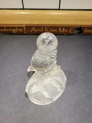 Pisapapeles Búho Transparente Vintage Años 70 Decoración Hogar Oficina Cristalería Coleccionable Foto 1 de 4