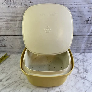 Vintage Tupperware Ernte Gold Dampf N Store Dampfgarer 887 Sieb Deckel 3 Stück - Bild 1 von 10