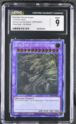 CGC 9 MINT Yugioh Blue-Eyes Ultimate Dragon GFP2-EN181 Ghost Rare 1st Edition - Image 1 of 2