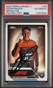 OSCAR PIASTRI SIGNED F1 TOPPS CHROME ROOKIE REFRACTOR CARD 2023 PSA AUTHENTIC - Picture 1 of 2
