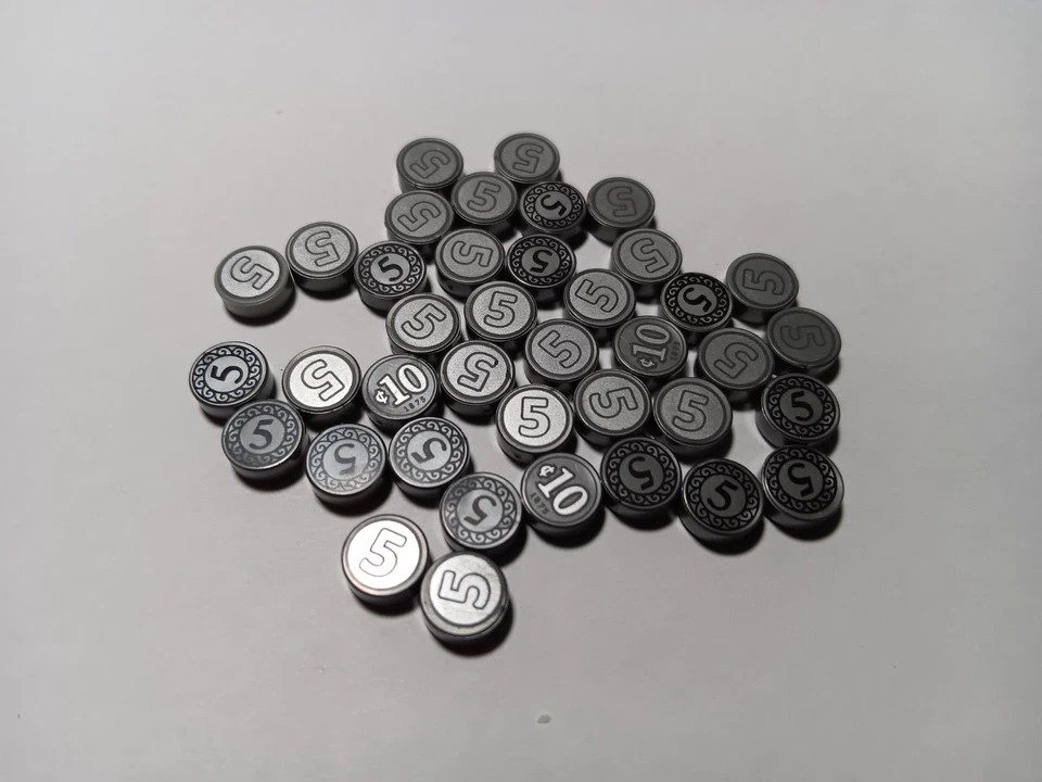 LEGO LOTE A GRANEL DE 38 MONEDAS DE PLATA PATRÓN 5 Y 10 CÉNTIMOS 1X1 AZULEJO REDONDO Foto 1 de 1