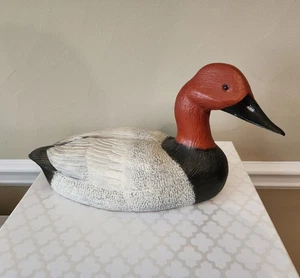 Señuelo de pato Drake tallado a mano de colección firmado 1986 arte popular en madera pintado  - Imagen 1 de 11