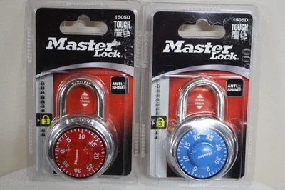 Lot of 2 Master Lock Combination Locker Padlock #1505D 2" x 3" - Image 1 of 2
