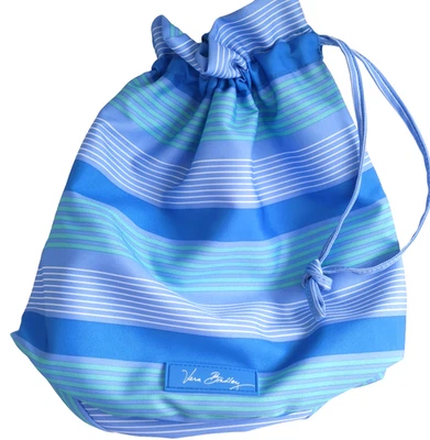 Vera Bradley Ditty Bag Drawstring *Likely Never Used Clean Wide Base Blue Stripe - Image 1 of 4