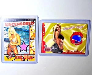 (2) WWE TORRIE WILSON WORN BIKINI / WARDROBE PATCH RELIC CARD - Picture 1 of 2
