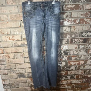 Angels Jeans Low Rise Girls Juniors Size 7 Mid Wash Denim (Measures 28 x 30) - Picture 1 of 21