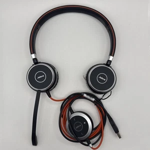 Jabra Evolve 40 Wired On-Ear Headphones Black/Orange - Picture 1 of 3