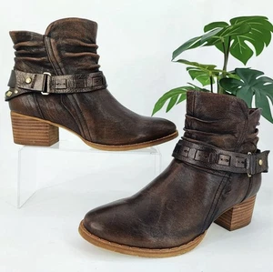 Earth DeSoto braune Damen-Lederstiefeletten Größe 10B - Bild 1 von 9