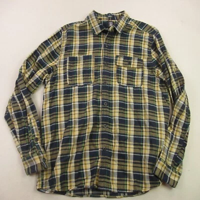 Volcom Shirt Mens XL Slim Fit Long Sleeve Plaid Button Front Pockets 100% Cotton - Image 1 of 4