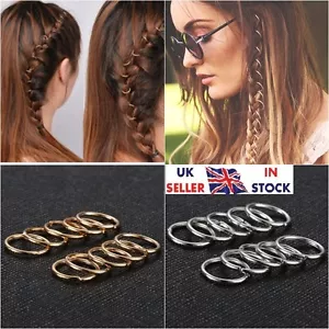 Reino Unido 40 piezas Mujeres Dama Hip-Hop Trenza Oro Plata Anillo Clip para el Cabello Vendedor Reino Unido Rápido Sin usar - Imagen 1 de 7