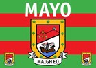 A4 POSTER COUNTY MAYO (MAIGH EO) FLAG / CREST-Size 8.27 X 11.7 inches Landscape