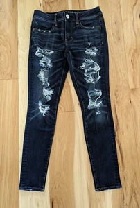Damen American Eagle Super Stretch AEO Denim X Jegging Gr. 4 kurze SCHÖN! - Bild 1 von 12