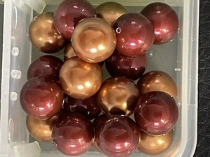 20 x Copper/Wine Glass Pearl Beads Round 10mm (29g) - Picture 1 of 3