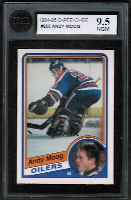 1984 85 OPC O-Pee-Chee #255 Andy Moog KSA 9.5 NGM Oilers - Image 1 of 2