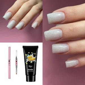 Acrígel Polygel Brillo 60 g Extensiones de Uñas + Cepillo de Uñas Rosa - Imagen 1 de 3
