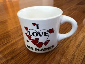 Vintage "I LOVE Des Plaines" Des Plaines Illinois IL Coffee Mug Cup. RARE! - Picture 1 of 4