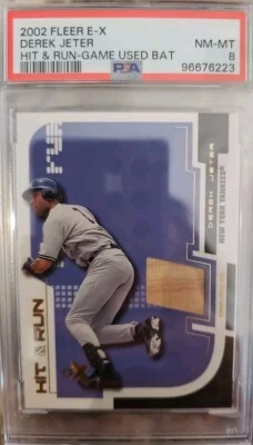 E-X Hit and Run Game Bat #8 2002 Derek Jeter Yankees juego usado reliquia PSA 8 casi nuevo-como nuevo Foto 1 de 2