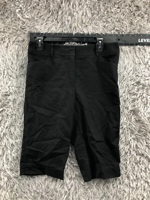 Lafayette 148 Bermuda Shorts Womens Size 8 Mid Rise Dark Wash Black Hook Eye - Image 1 of 4