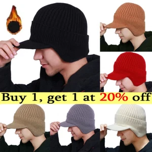 Men's Cotton Caps Ear Protection Baseball Cap Woolen Hats Sports Winter Outdo ❶ - Bild 1 von 21