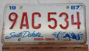 Vintage 1987 South Dakota 9AC 534 License Plate - Picture 1 of 7