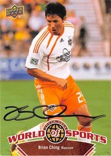 Brian Ching signed Card (Soccer Dynamo) 2010 Upper Deck World of Sports #73
