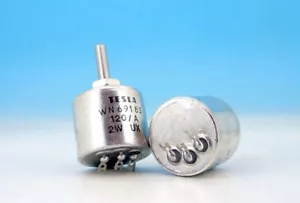 2 x Vintage TESLA Sealed Metal Wire Wound 120 Ohm 2W Potentiometer WN69185 - Bild 1 von 2