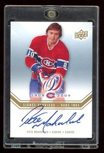 2008-09 UD Montreal Canadiens Centennial Habs INKS #PM Pete Mahovlich    *13688