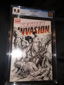 SECRET INVASION 4 CGC 9.8 Sketch Cover VARIANT White Pages HTF Rare 1:75 - Picture 1 of 8