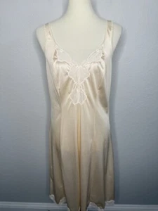 Vintage Maidenform Day Dreams Ivory Lace Trim Slip Dress Size 36 Nylon Spandex - Bild 1 von 8