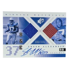 2000 Upper Deck SPX Winning Materials Jersey Ball Auto Shaun Alexander RC # /225