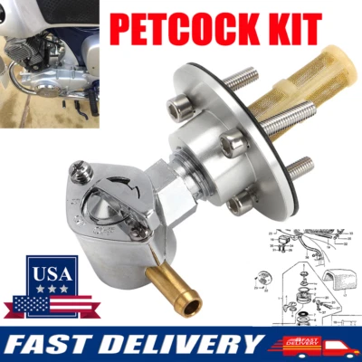 US For Honda Dream Benly CA95 CA160 CA150 CA92 Petcock Fuel Gas Tank Valve Kit - Image 1 of 4