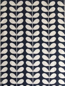 50cm x 50cm Square Orla Kiely Tiny Stem Whale Navy Cotton Lightweight Fabric New - Picture 1 of 5