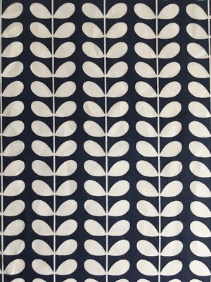 50cm x 50cm Square Orla Kiely Tiny Stem Whale Navy Cotton Lightweight Fabric New - Image 1 of 4