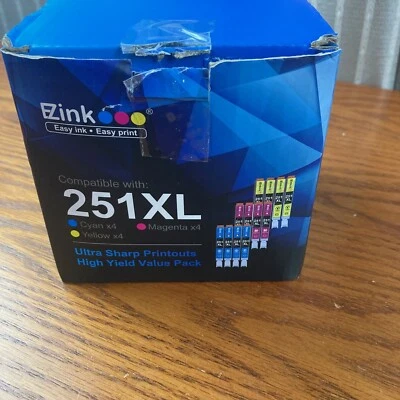 EZ INK MultiPack , 251XL 4- Cyan, 4- Magenta, 4- Yellow 3/26/2026 - Image 1 of 3