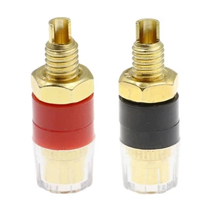10pcs 4mm Crystal Speaker Amplifier Terminal Gold Binding Post Banana Jack 31mm - Picture 1 of 8
