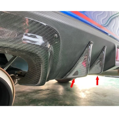 Carbon Fiber For SUBARU WRX STI 4D Rear Bumper Diffuser Shark Fins Cover x4 - Imagem 1 de 4