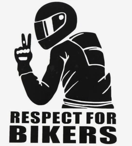 Respect For Bikers White Vinyl Decal Sticker - Imagen 1 de 1
