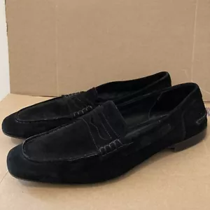 CESARE PACIOTTI SOFT SUEDE LOAFERS ITALIAN DESIGNER MENS SHOES BLACK SZ UK 6.5 - Picture 1 of 10