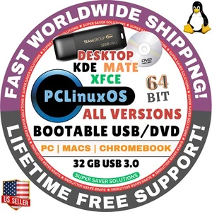 PCLinuxOS LIVE BOOT USB, DVD DESKTOP KDE, MATE, XFCE, LXQT, LXDE, 64-BIT, MAC/PC - Bild 1 von 24