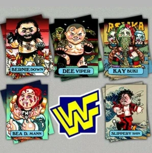 SET of 5: WRASSLERS GPK WWE Wrestling X by Victor Moreno ToyCon Gross Card Con - Picture 1 of 3