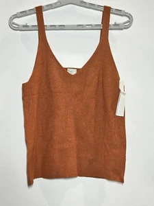 Women's Fine Gauge Sweater Tank - A New Day Rust 4X - Picture 1 of 4