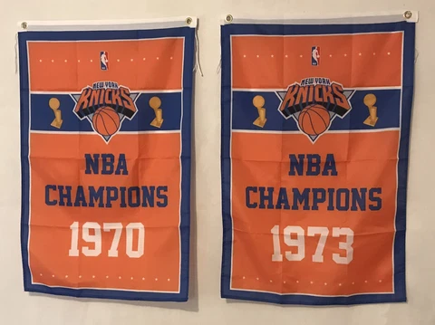 Complete Set New York Knicks NBA Champions 2 Banners/Flags 2โ x 3โ Cover