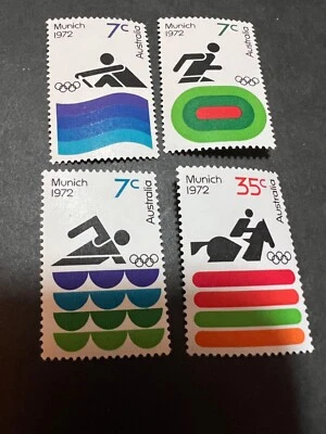Austrália 1972 Scott 527-530 Olimpíadas conjunto completo de 4 MNH frete combinado - Imagem 1 de 2