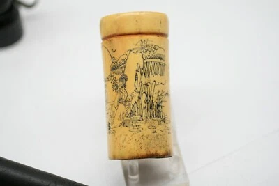 Антикварная китайская крышка-скримшоу из бычьей кости ОТСУТСТВУЕТ R1 - Изображение 1 из 4